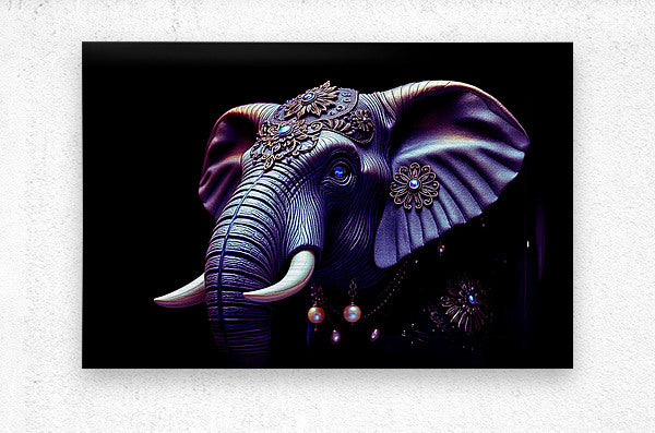 Brushed Metal Print Steampunk Elephant Wall Art