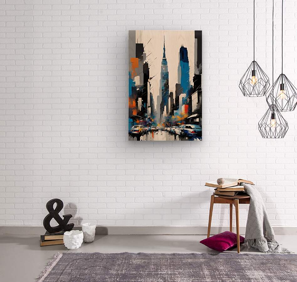  Wood Print New York City Painting Wall Art