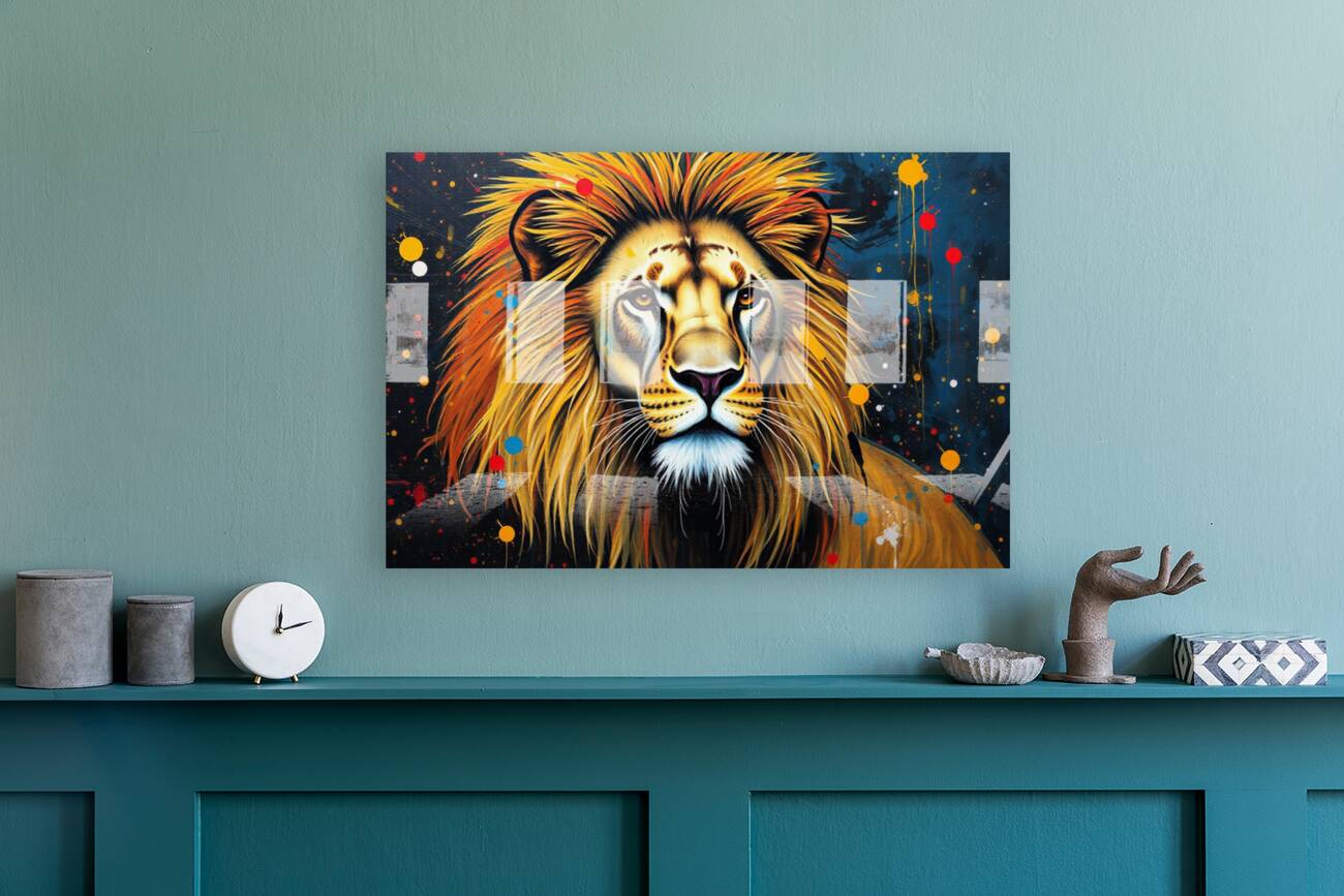 Acrylic Print Mockup Lion Wall Art