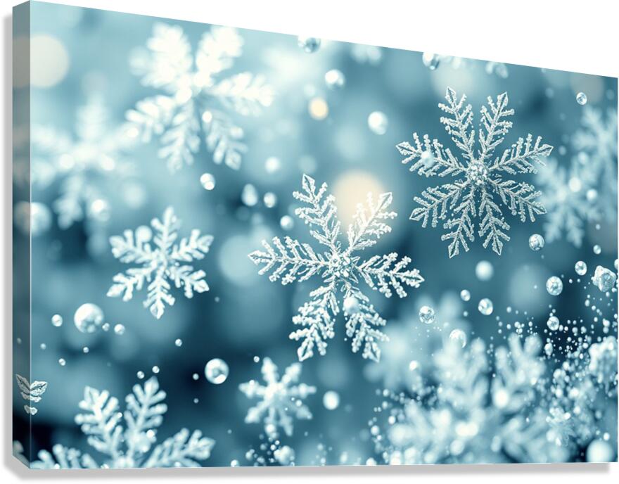 Giclée Stretched Canvas Print Snowflake Wall Art