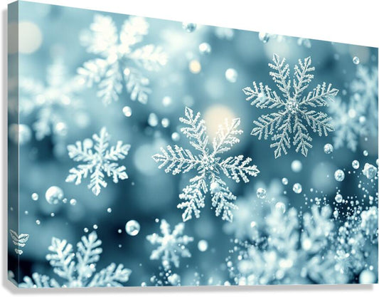 Giclée Stretched Canvas Print Snowflake Wall Art
