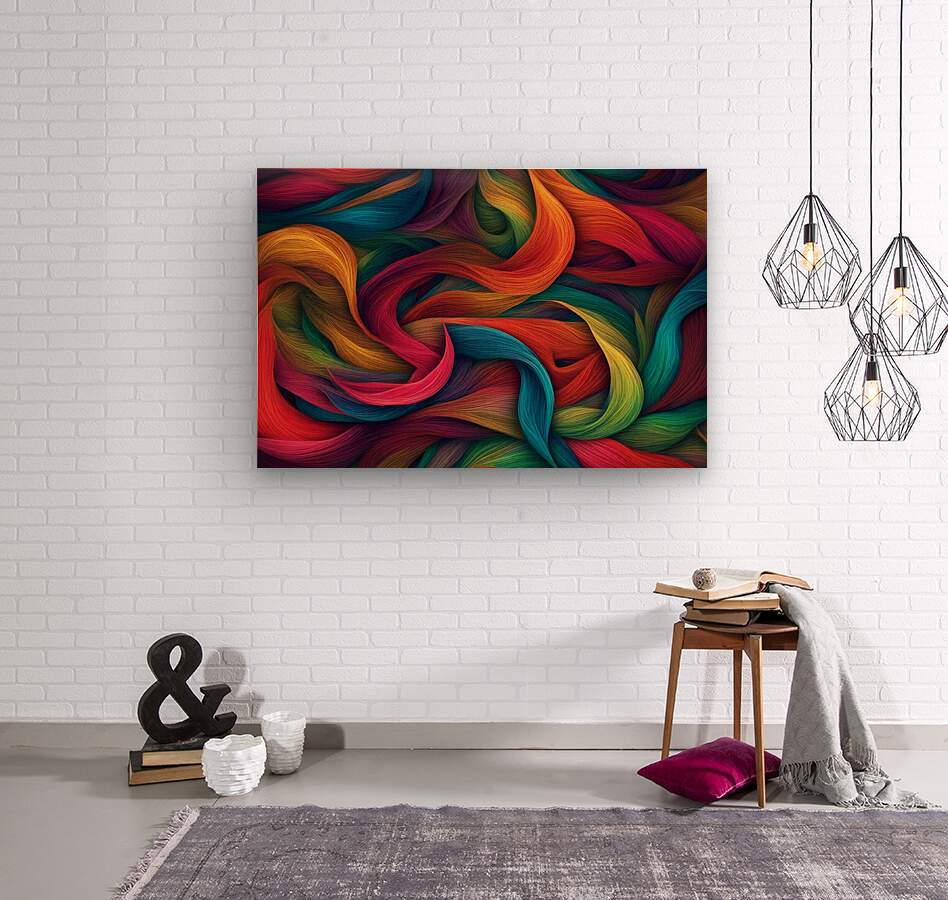 Wood Print Colorful Abstract Wall Art